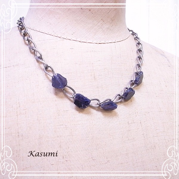 Kasumi　アイオライトのネックレスとイヤリング　de-59-ks-49