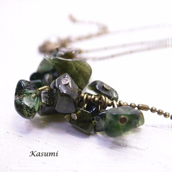 Kasumi　グリーントルマリンのネックレス　de-59-ks-54 2枚目の画像