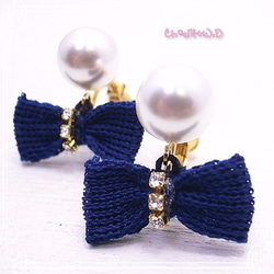 Ｃｈ*eM+W:D　Knit Ribbon Earring　de-47-ch-e18 3枚目の画像