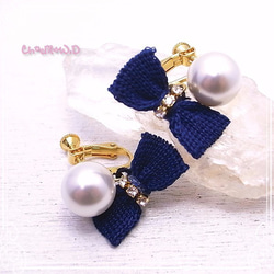 Ｃｈ*eM+W:D　Knit Ribbon Earring　de-47-ch-e18 5枚目の画像