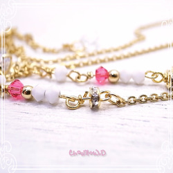 Ｃｈ*eM+W:D　COLOR swarovski Necklace【pink】　de-47-ch-n7 3枚目の画像