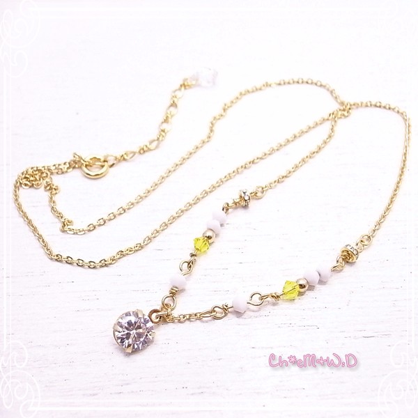 Ｃｈ*eM+W:D　COLOR swarovski Necklace【yellow】　de-47-ch-n8