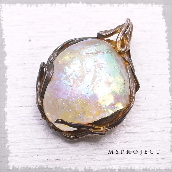 MS project　シルバー1000　チタンガラスペンダント　ペンダントトップ　de-67-ms-030