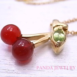 PANDA JEWELRY 　さくらんぼネックレス　p-34 2枚目の画像