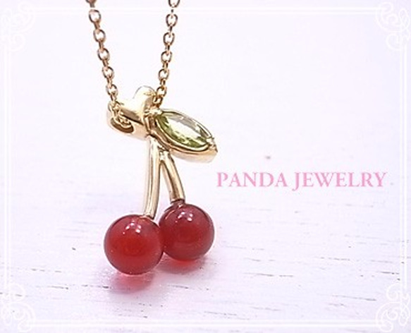 PANDA JEWELRY 　さくらんぼネックレス　p-34 3枚目の画像