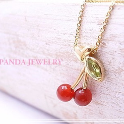 PANDA JEWELRY 　さくらんぼネックレス　p-34 4枚目の画像