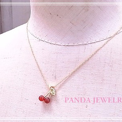 PANDA JEWELRY 　さくらんぼネックレス　p-34 5枚目の画像