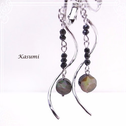 Kasumi　シェルと金属パーツのイヤリング　de-59-ks-97 5枚目の画像