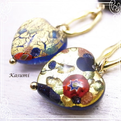 Kasumi　ハイパーシーンとガラスパーツのイヤリング　de-59-ks-98 2枚目の画像
