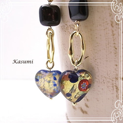 Kasumi　ハイパーシーンとガラスパーツのイヤリング　de-59-ks-98 4枚目の画像