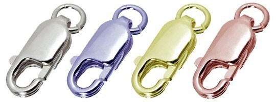 貴金属の材料　シルバークラスプパーツ　ロブスタークラスプ(丸カン付)　sc03　 10mm　10個セット