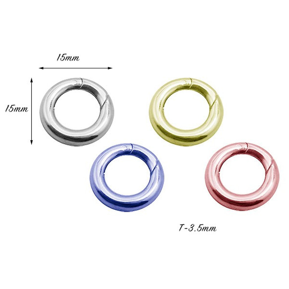 貴金属の材料　シルバークラスプパーツ　リングクラスプ　sc15　15x15mm T3.5mm 2枚目の画像