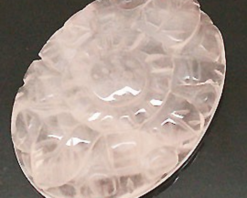 天然石パーツ ローズクォーツ/紅水晶/花フラワー彫刻 ti-pa-262 天然石