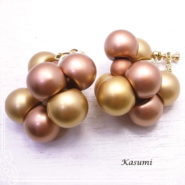 Kasumi　メタリックビーズのイヤリング　de-59-ks-108