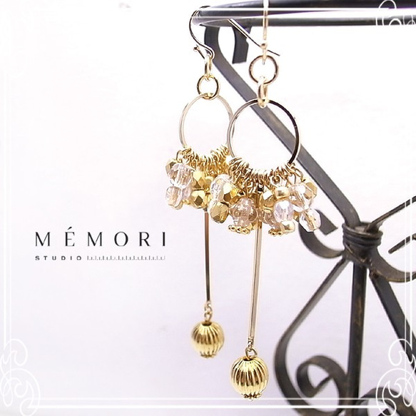 MEMORI STUDIO　Circle with a drop pierced earring　de-86-me-01 3枚目の画像