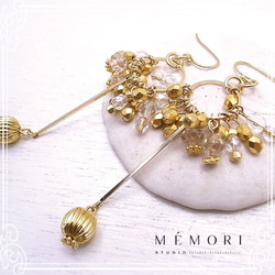 MEMORI STUDIO　Circle with a drop pierced earring　de-86-me-01 4枚目の画像