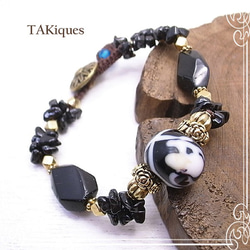 TAKiques 古董珠子和碧璽和尖晶石手鍊 de-74-tq-060 第5張的照片