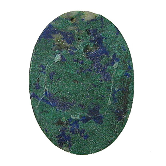 天然石材鬆散裸石藍銅礦（藍銅礦）露絲（橢圓形凸圓形）的TI-ST-378 第3張的照片