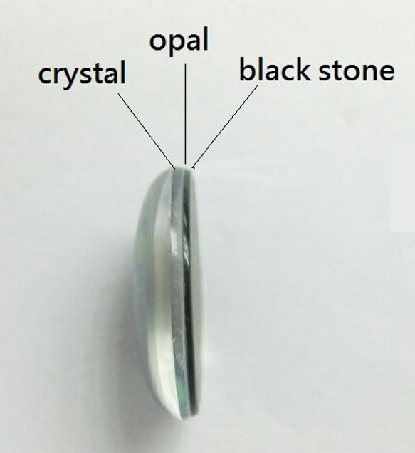 天然石　トリプレットオパール(Triplet opal)　ルース（オーバルカボション）　ti-st-592 4枚目の画像