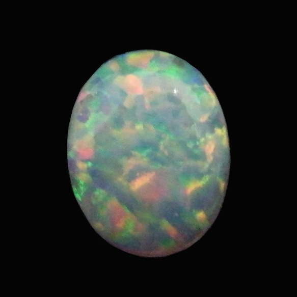 人工オパール(Synthetic opal)　ルース（オーバルカボション）【7x9mm】　gs-sp-4041 1枚目の画像