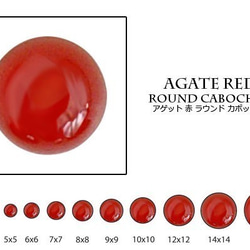 天然石 ルース 卸売　レッドアゲート（redagate）　赤瑪瑙　ラウンドカボション　12mm 1枚目の画像