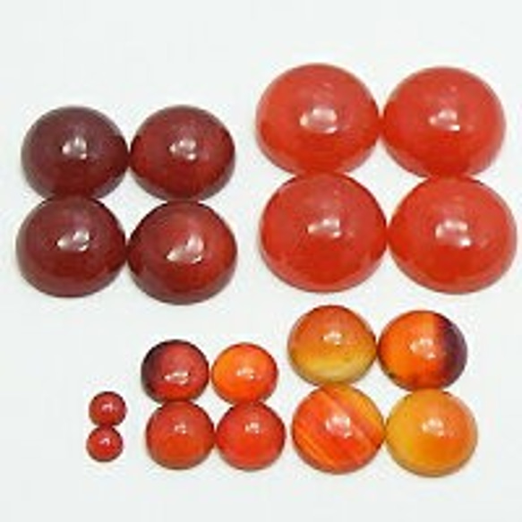 天然石 ルース 卸売　レッドアゲート（redagate）　赤瑪瑙　ラウンドカボション　12mm 2枚目の画像