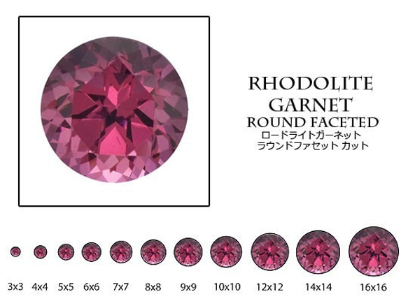 天然石 ルース 卸売　ロードライトガーネット rhodolitegarnet 石榴石　ラウンドカット　5mm 1枚目の画像