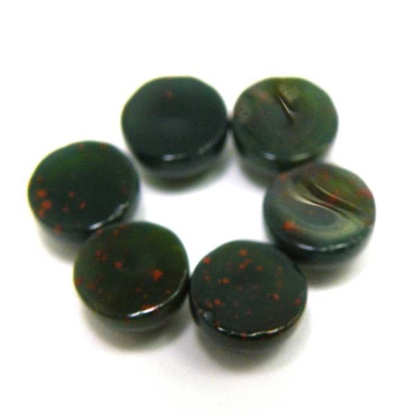 天然石 ルース 卸売　ブラッドストーン（bloodstone）　ラウンドカボション　5mm 4枚目の画像