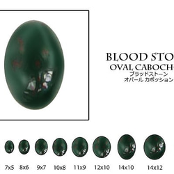 天然石 ルース 卸売　ブラッドストーン（bloodstone）　オーバルカボション　4x6mm 1枚目の画像