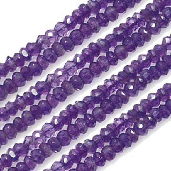 天然石珠線批發紫水晶（紫水晶）鈕扣切珠ali-184 第2張的照片