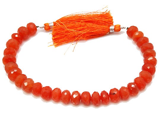 天然石 ビーズ ライン 卸売　カーネリアン(レッドアゲート）　ボタンカットビーズ 　ali-175