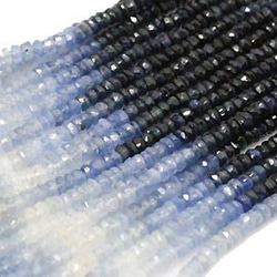 天然石 ビーズ ライン 卸売　グラデーションカラーサファイア（sapphire）　ボタンカットビーズ 　ali-206 1枚目の画像