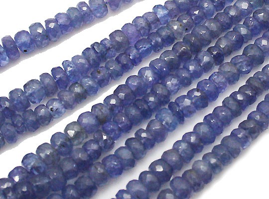 天然石 ビーズ ライン 卸売　タンザナイト（tanzanite）　ボタンカットビーズ 　ali-202