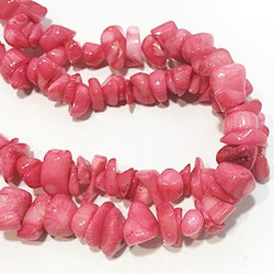 天然石珠線批發海竹珊瑚粉紅色片珠（Sazare）cop-cb 第2張的照片