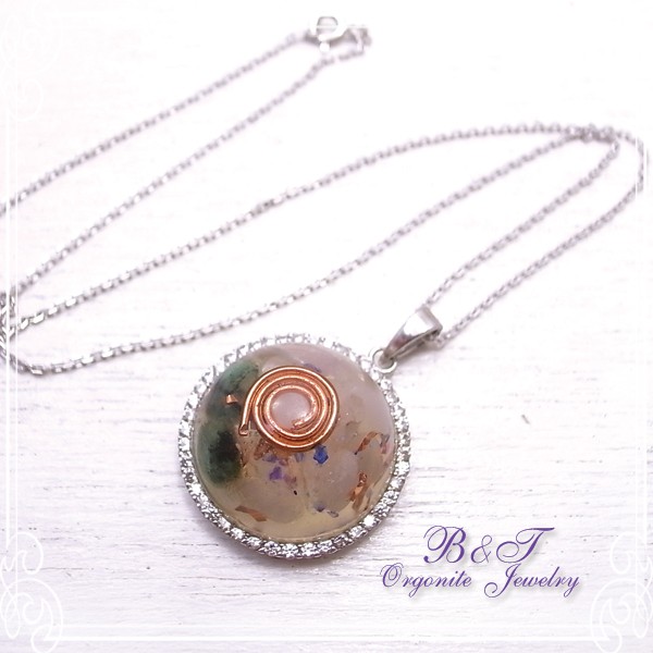 B&T（毘殊）　オルゴナイトジュエリー・シルバーネックレス　de-09-oj-05