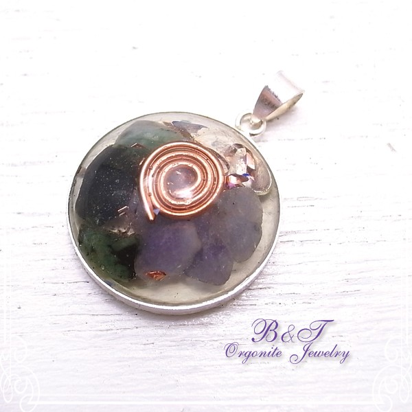 B&T（毘殊）　オルゴナイトジュエリー・シルバーペンダント（ペンダントトップ）　de-09-oj-26