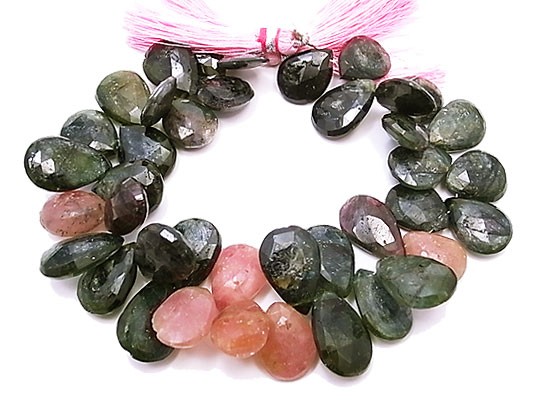 天然石 ビーズ ライン 卸売　トルマリン（tourmarine）　ドロップカットビーズ　ali-c-40