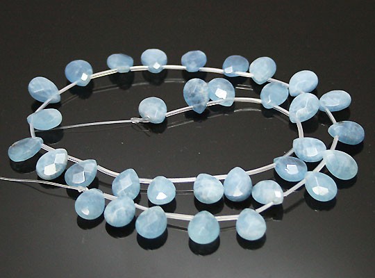 天然石 ビーズ ライン 卸売　アクアマリン（Aqua Marine）　ペアシェイプカットビーズ　timy-325a
