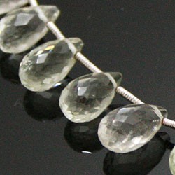 天然石珠線批發綠紫晶（綠色ametyst）對形狀切珠ali  -  269 第2張的照片