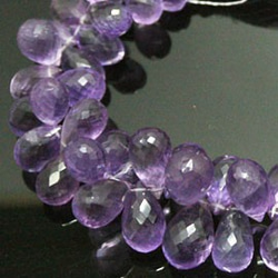 天然石珠線批發紫水晶雙形切割落珠零件（一半）ali-152 第2張的照片
