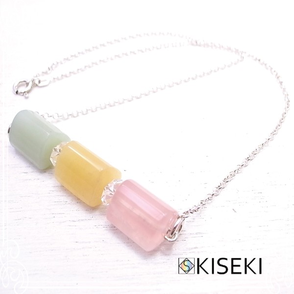 KISEKI　トリプルストーンネックレス（トライアングルチューブ）　de-89-ks-02
