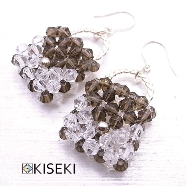 KISEKI　バッグピアス（水晶＆スモーキークォーツ）　de-89-ks-21