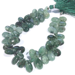 天然石佛珠線批發翡翠玉綠色珠滴滴滴梨形（普通）珠ali-122 第2張的照片