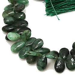天然石佛珠線批發翡翠玉綠色珠滴滴滴梨形（普通）珠ali-122 第4張的照片