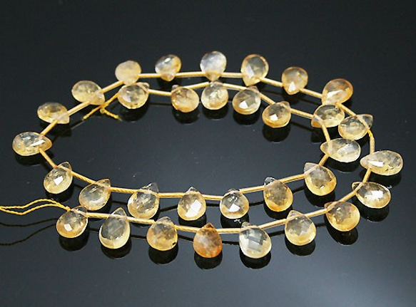 天然石珠線批發黃水晶（黃水晶）對形狀切小珠timy 310 第1張的照片