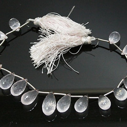 天然石珠線批發馬達加斯加生產/玫瑰石英/水晶雙形切割滴珠珠子ali-150 第1張的照片