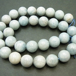 天然石珠批發海藍寶石（海藍寶石）圓珠（半股）aqu-12 th 第2張的照片