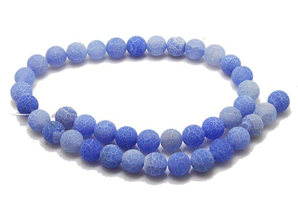 [數量有限！ 】天然石珠線批發天然石瑪瑙（瑪瑙）藍染圓珠（約10mm）fs-5 第1張的照片