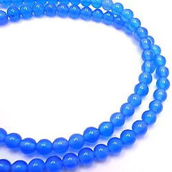 天然石珠線批發藍瑪瑙球珠（約4毫米）ba  -  rb  -  4 第2張的照片