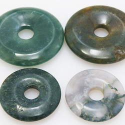 天然石材零件豌豆盤苔瑪瑙甜甜圈形狀 Timy-PD-9 約 40 毫米 第2張的照片